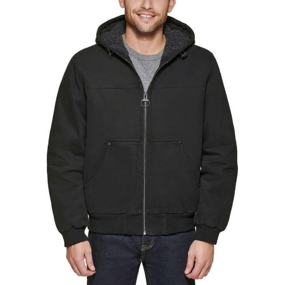 G.H. Bass & Co. - Sherpa Lined Hooded Cotton Canvas Shell Workwear Jacket